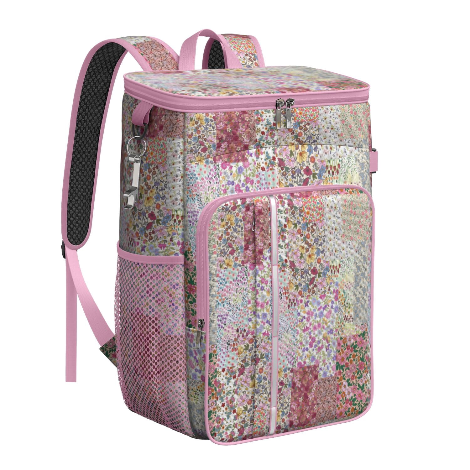 Travel Cooler Bag - Pioneer Flower Camping Beer Cooler Backpack with Bottle Opener- Waterproof Insulated Picnic Backpacks - Cooler Bag for Beach