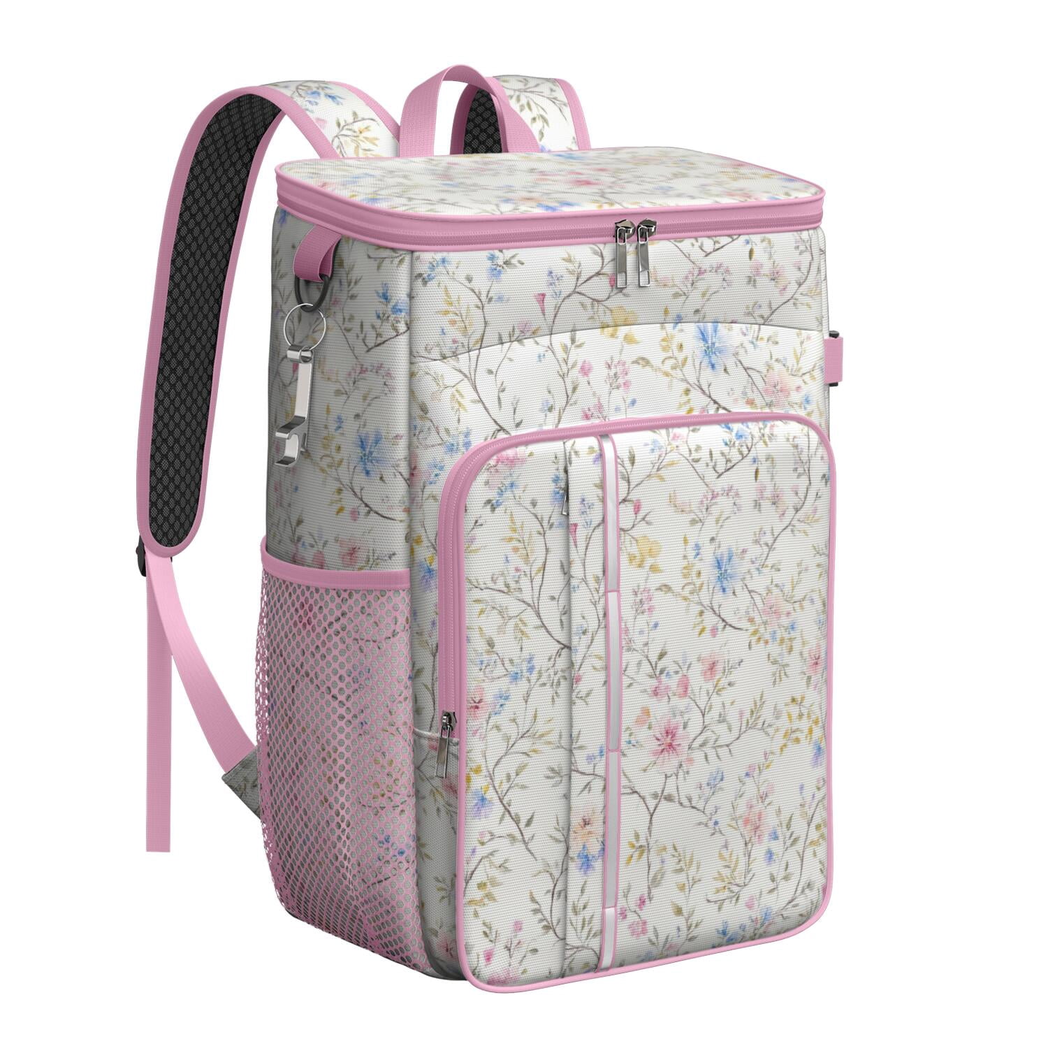 Travel Cooler Bag - Pioneer Flower Camping Beer Cooler Backpack with Bottle Opener- Waterproof Insulated Picnic Backpacks - Cooler Bag for Beach