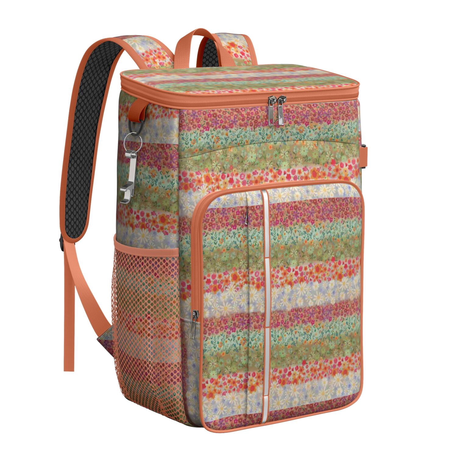 Travel Cooler Bag - Pioneer Flower Camping Beer Cooler Backpack with Bottle Opener- Waterproof Insulated Picnic Backpacks - Cooler Bag for Beach