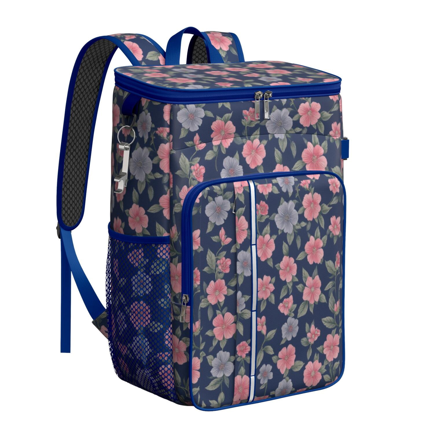 Travel Cooler Bag - Pioneer Flower Camping Beer Cooler Backpack with Bottle Opener- Waterproof Insulated Picnic Backpacks - Cooler Bag for Beach