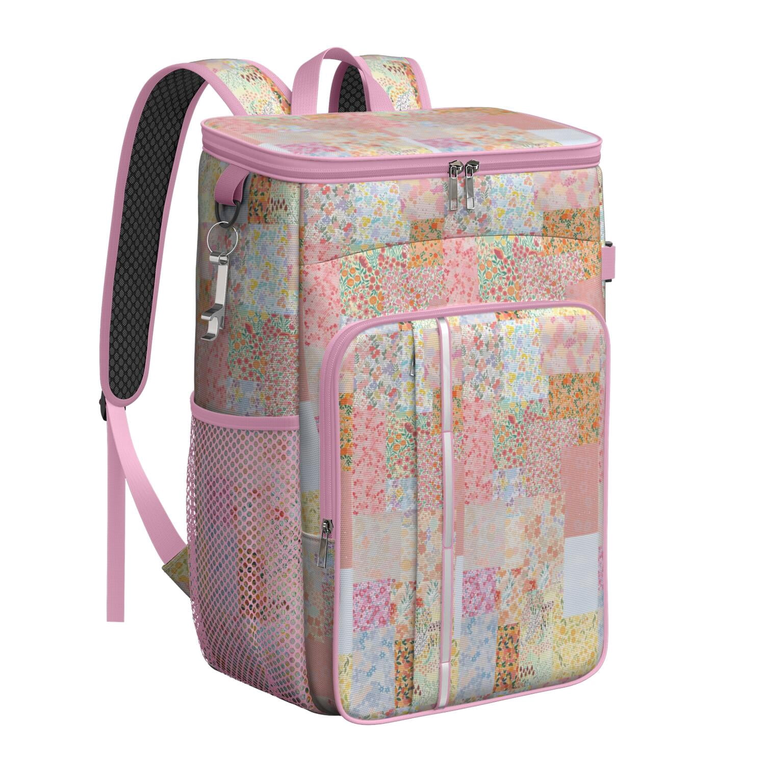 Travel Cooler Bag - Pioneer Flower Camping Beer Cooler Backpack with Bottle Opener- Waterproof Insulated Picnic Backpacks - Cooler Bag for Beach
