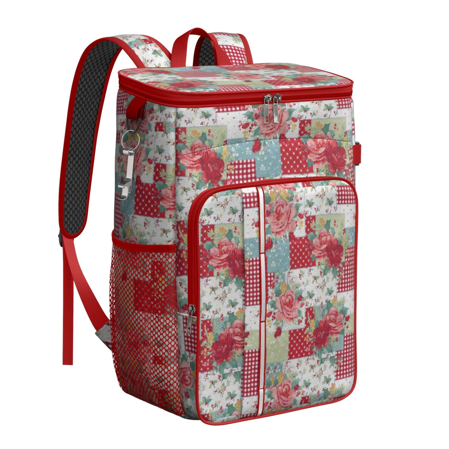 Travel Cooler Bag - Pioneer Flower Camping Beer Cooler Backpack with Bottle Opener- Waterproof Insulated Picnic Backpacks - Cooler Bag for Beach
