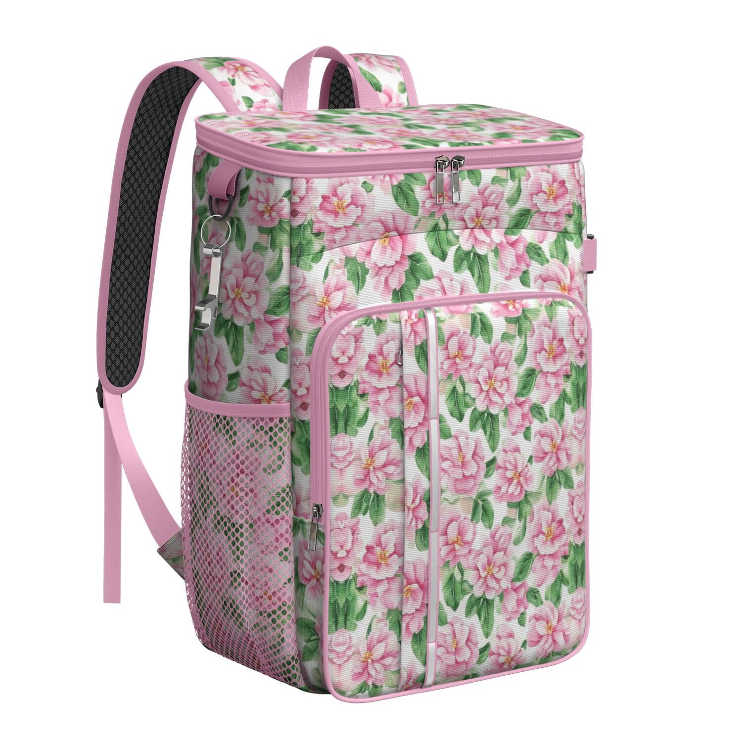 Travel Cooler Bag - Pioneer Flower Camping Beer Cooler Backpack with Bottle Opener- Waterproof Insulated Picnic Backpacks - Cooler Bag for Beach