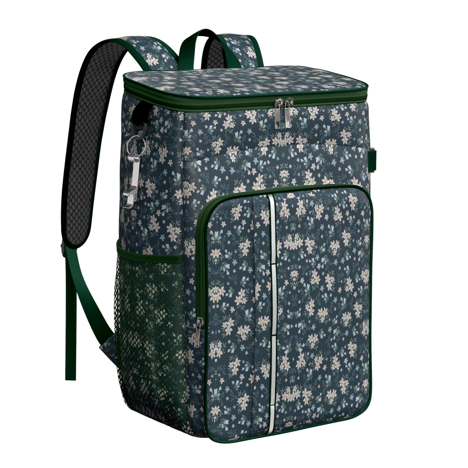 Travel Cooler Bag - Pioneer Flower Camping Beer Cooler Backpack with Bottle Opener- Waterproof Insulated Picnic Backpacks - Cooler Bag for Beach
