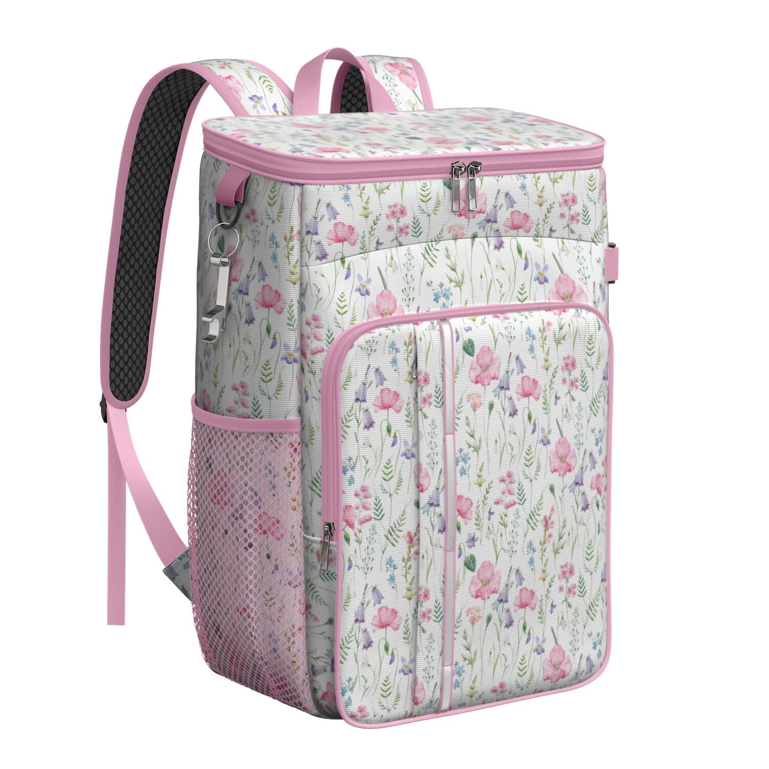 Travel Cooler Bag - Pioneer Flower Camping Beer Cooler Backpack with Bottle Opener- Waterproof Insulated Picnic Backpacks - Cooler Bag for Beach