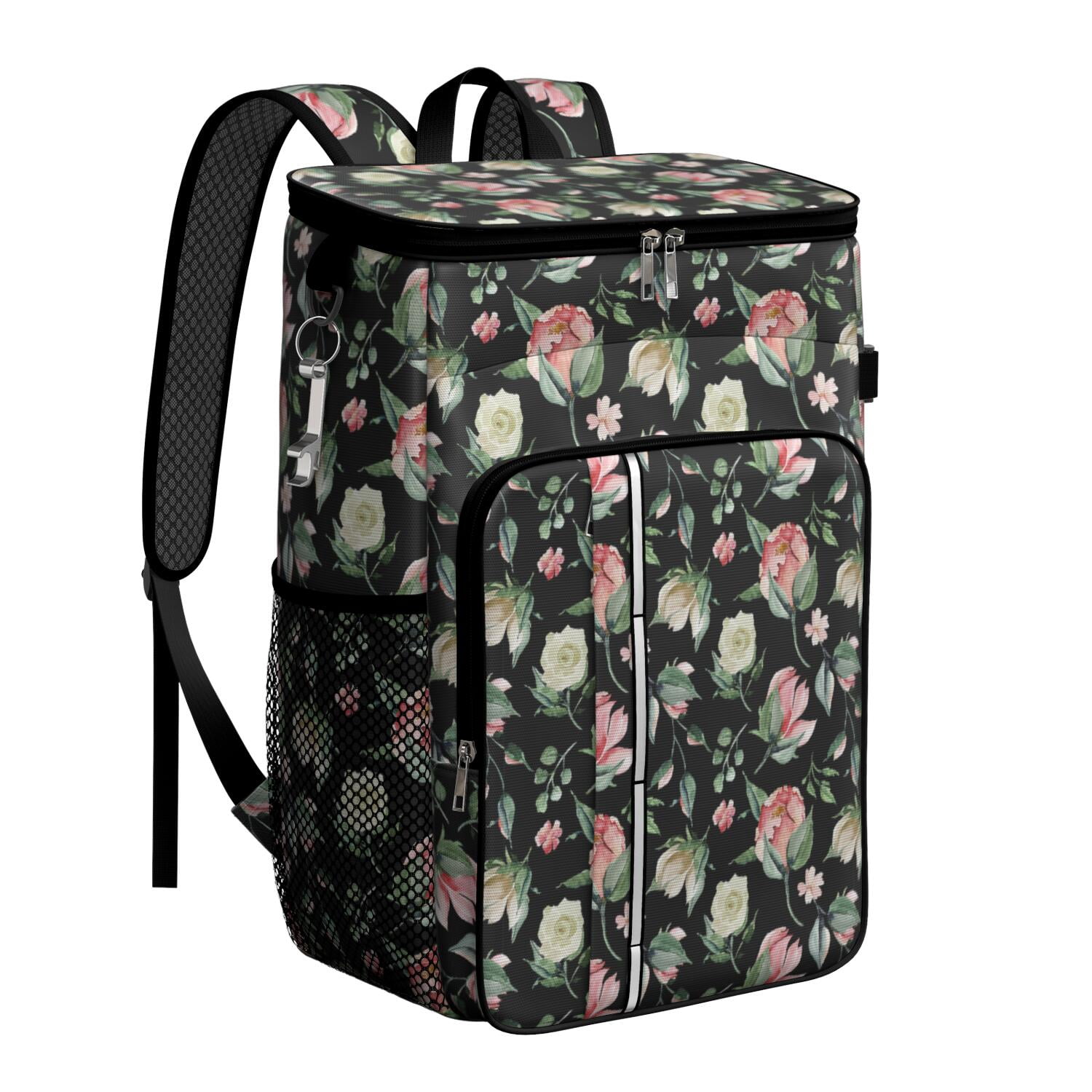 Travel Cooler Bag - Pioneer Flower Camping Beer Cooler Backpack with Bottle Opener- Waterproof Insulated Picnic Backpacks - Cooler Bag for Beach