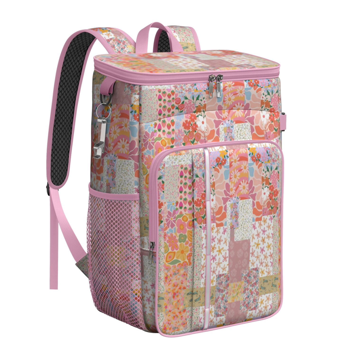 Travel Cooler Bag - Pioneer Flower Camping Beer Cooler Backpack with Bottle Opener- Waterproof Insulated Picnic Backpacks - Cooler Bag for Beach