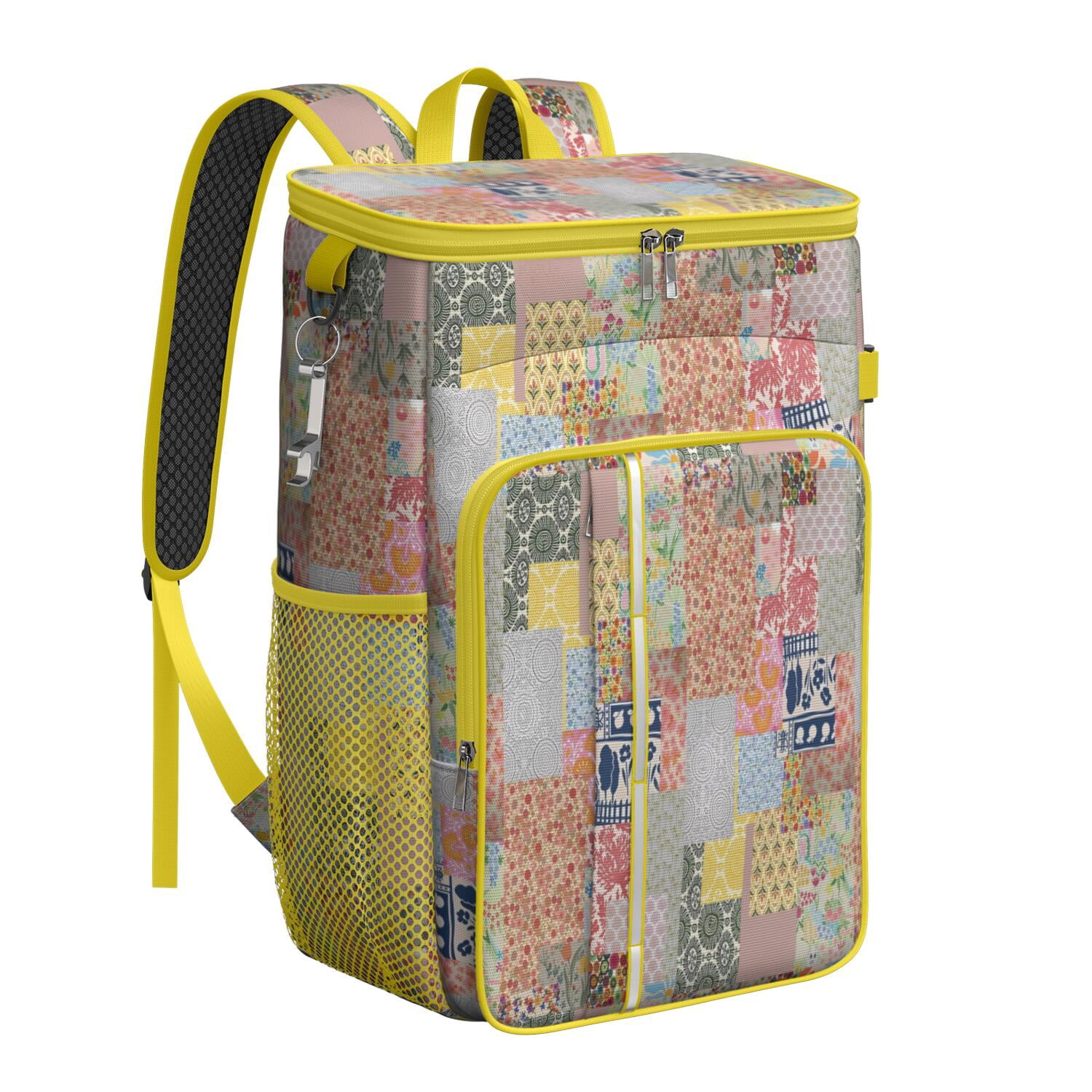 Travel Cooler Bag - Pioneer Flower Camping Beer Cooler Backpack with Bottle Opener- Waterproof Insulated Picnic Backpacks - Cooler Bag for Beach