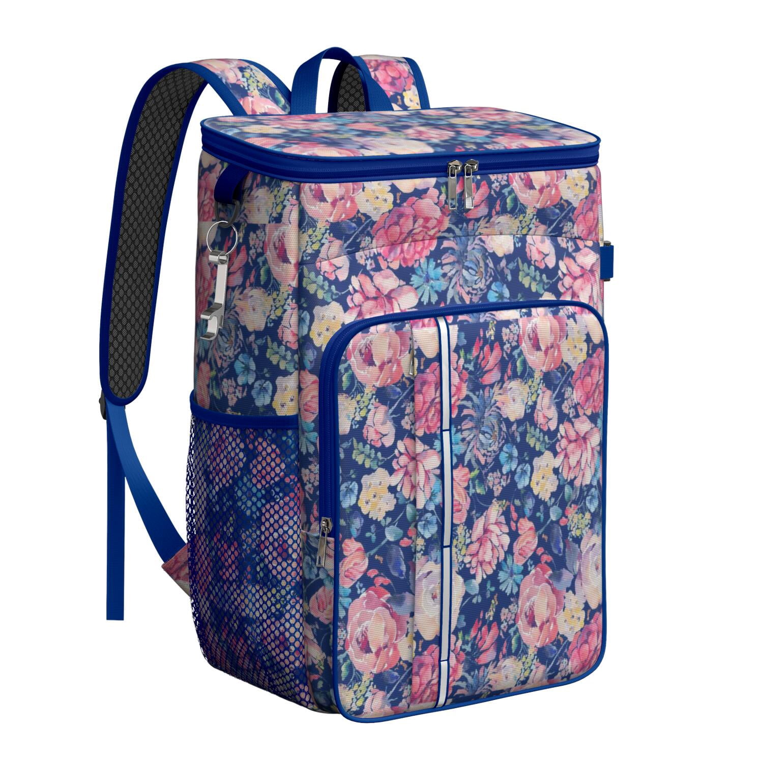 Travel Cooler Bag - Pioneer Flower Camping Beer Cooler Backpack with Bottle Opener- Waterproof Insulated Picnic Backpacks - Cooler Bag for Beach