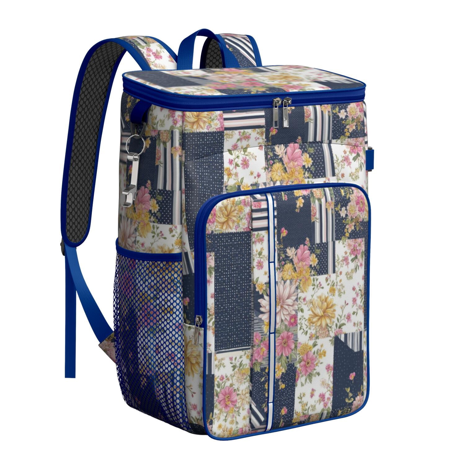Travel Cooler Bag - Pioneer Flower Camping Beer Cooler Backpack with Bottle Opener- Waterproof Insulated Picnic Backpacks - Cooler Bag for Beach