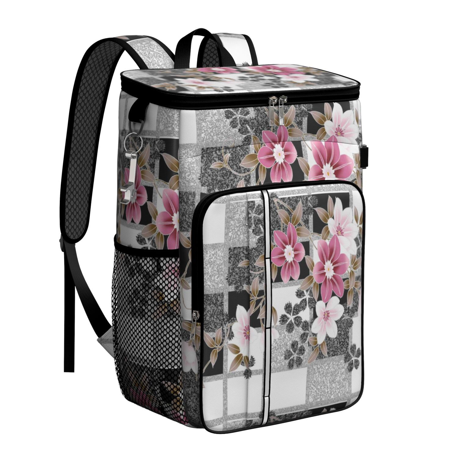 Travel Cooler Bag - Pioneer Flower Camping Beer Cooler Backpack with Bottle Opener- Waterproof Insulated Picnic Backpacks - Cooler Bag for Beach