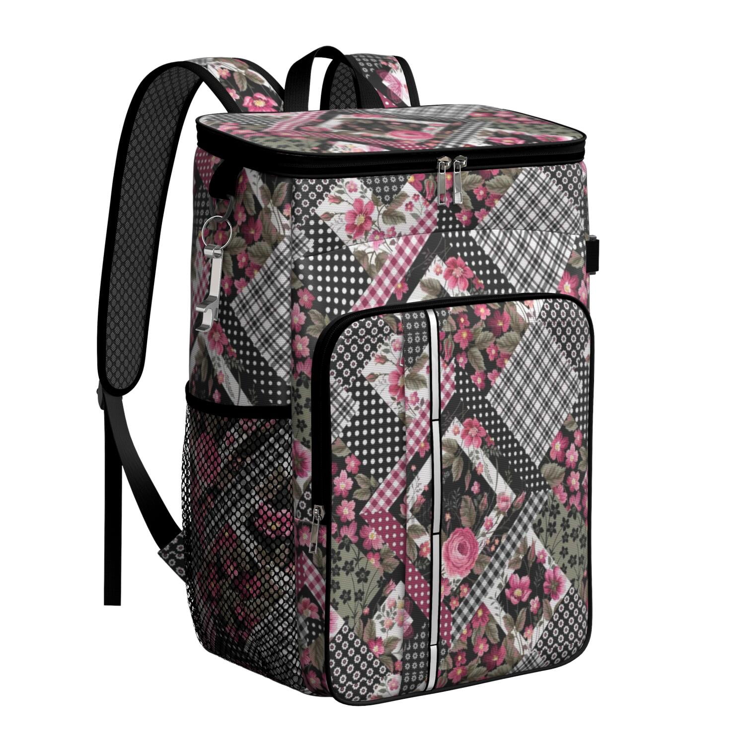 Travel Cooler Bag - Pioneer Flower Camping Beer Cooler Backpack with Bottle Opener- Waterproof Insulated Picnic Backpacks - Cooler Bag for Beach