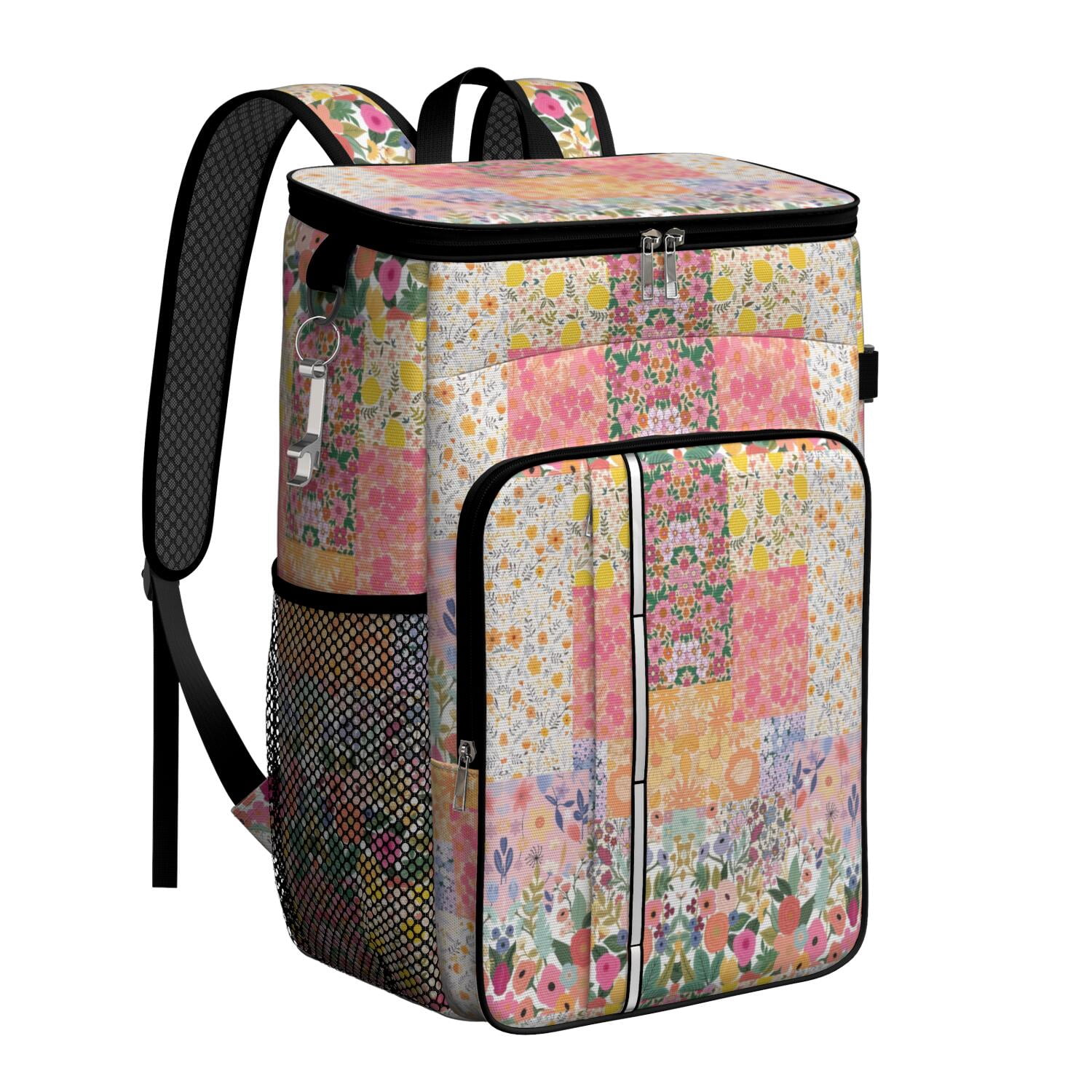 Travel Cooler Bag - Pioneer Flower Camping Beer Cooler Backpack with Bottle Opener- Waterproof Insulated Picnic Backpacks - Cooler Bag for Beach