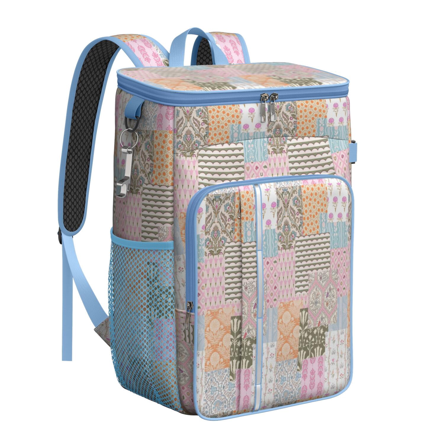 Travel Cooler Bag - Pioneer Flower Camping Beer Cooler Backpack with Bottle Opener- Waterproof Insulated Picnic Backpacks - Cooler Bag for Beach
