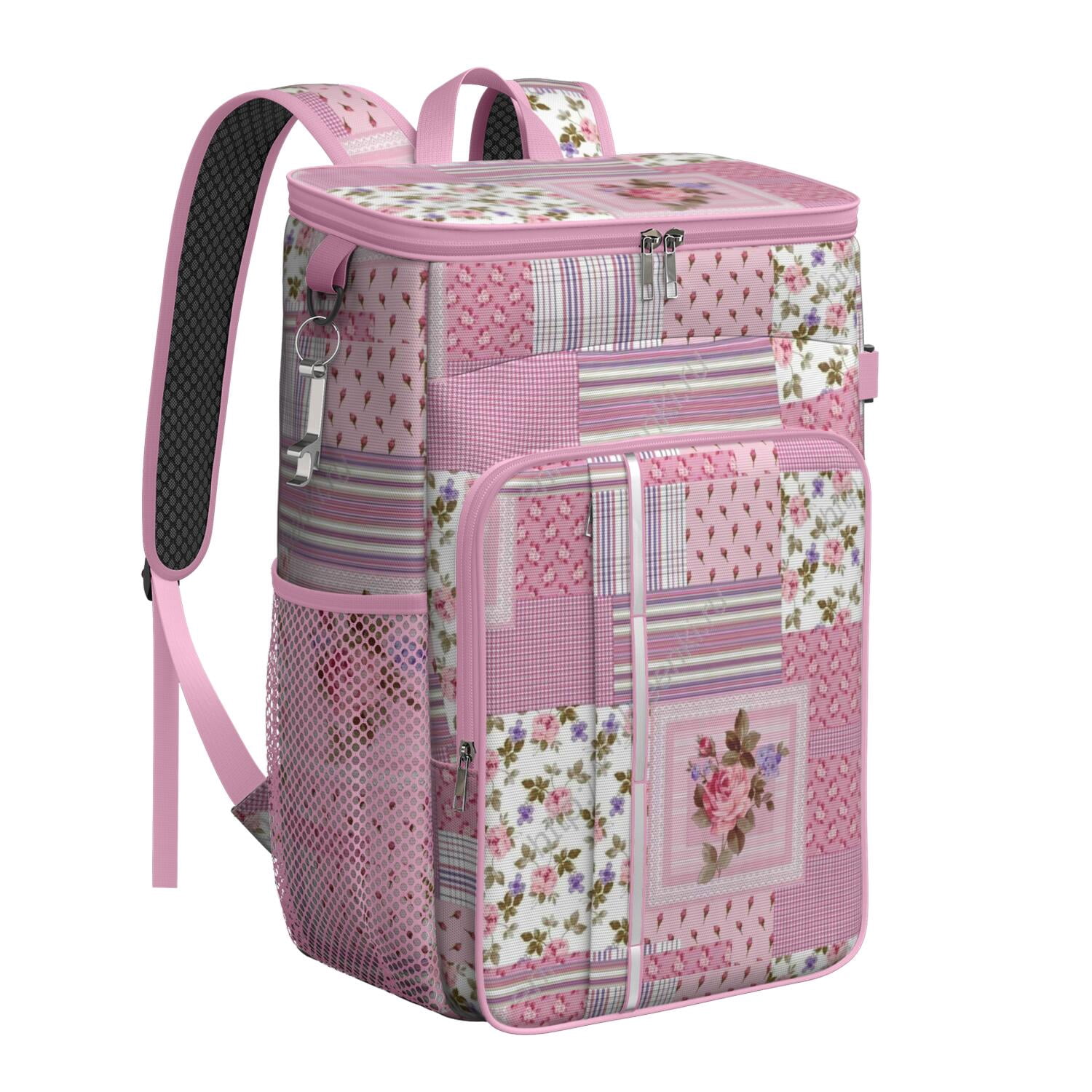 Travel Cooler Bag - Pioneer Flower Camping Beer Cooler Backpack with Bottle Opener- Waterproof Insulated Picnic Backpacks - Cooler Bag for Beach