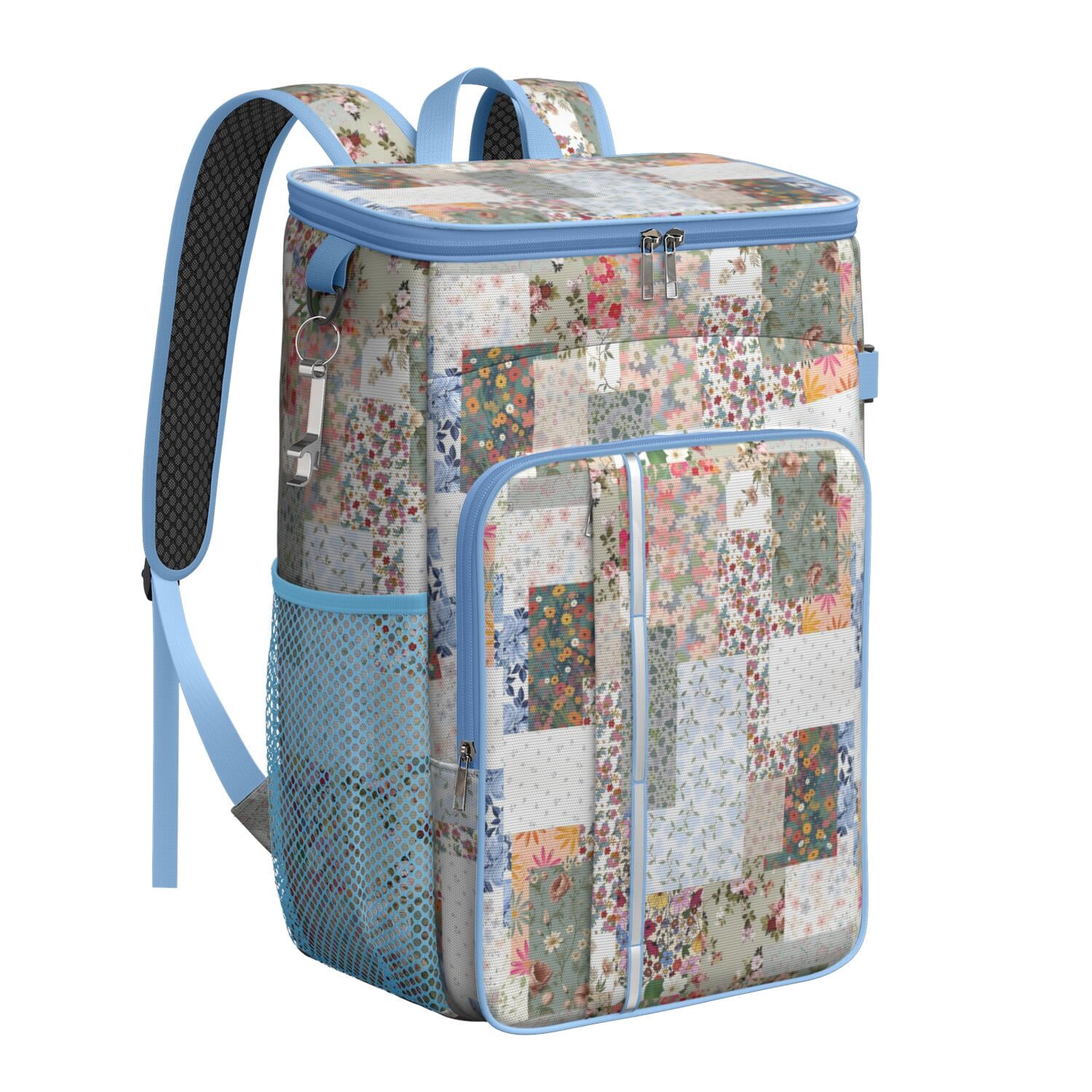 Travel Cooler Bag - Pioneer Flower Camping Beer Cooler Backpack with Bottle Opener- Waterproof Insulated Picnic Backpacks - Cooler Bag for Beach