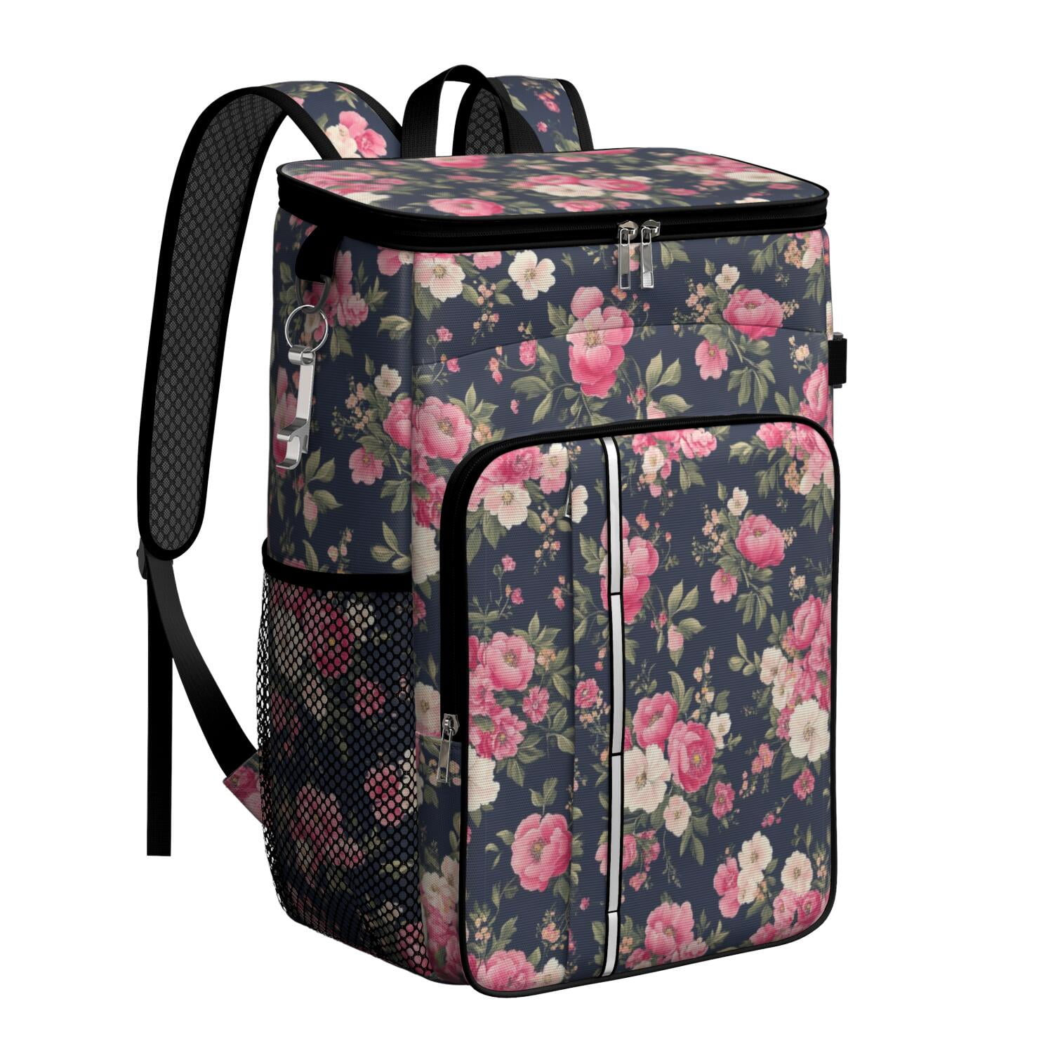 Travel Cooler Bag - Pioneer Flower Camping Beer Cooler Backpack with Bottle Opener- Waterproof Insulated Picnic Backpacks - Cooler Bag for Beach