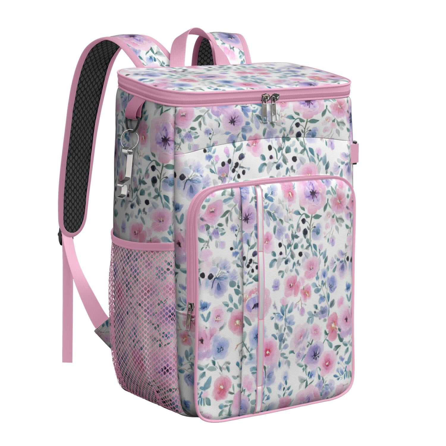 Travel Cooler Bag - Pioneer Flower Camping Beer Cooler Backpack with Bottle Opener- Waterproof Insulated Picnic Backpacks - Cooler Bag for Beach