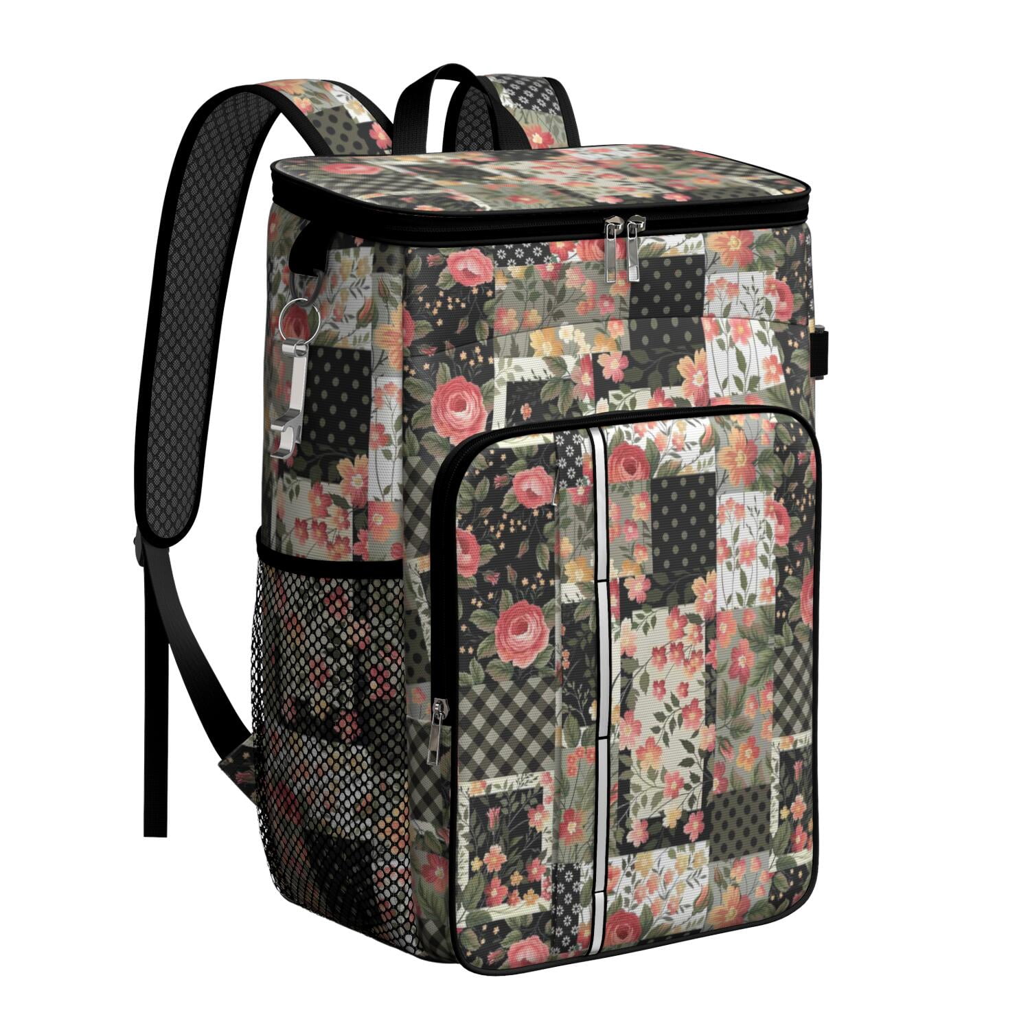 Travel Cooler Bag - Pioneer Flower Camping Beer Cooler Backpack with Bottle Opener- Waterproof Insulated Picnic Backpacks - Cooler Bag for Beach