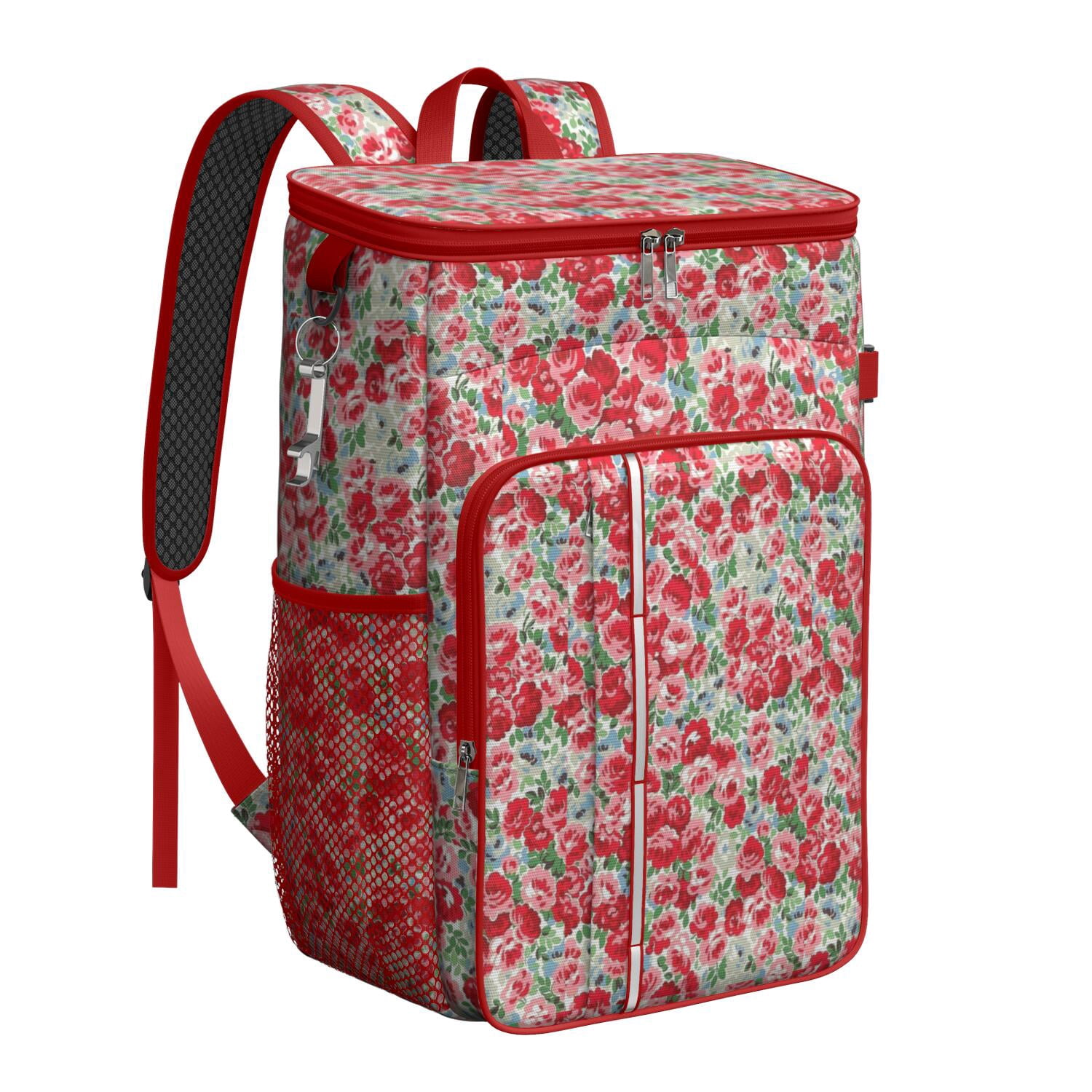 Travel Cooler Bag - Pioneer Flower Camping Beer Cooler Backpack with Bottle Opener- Waterproof Insulated Picnic Backpacks - Cooler Bag for Beach