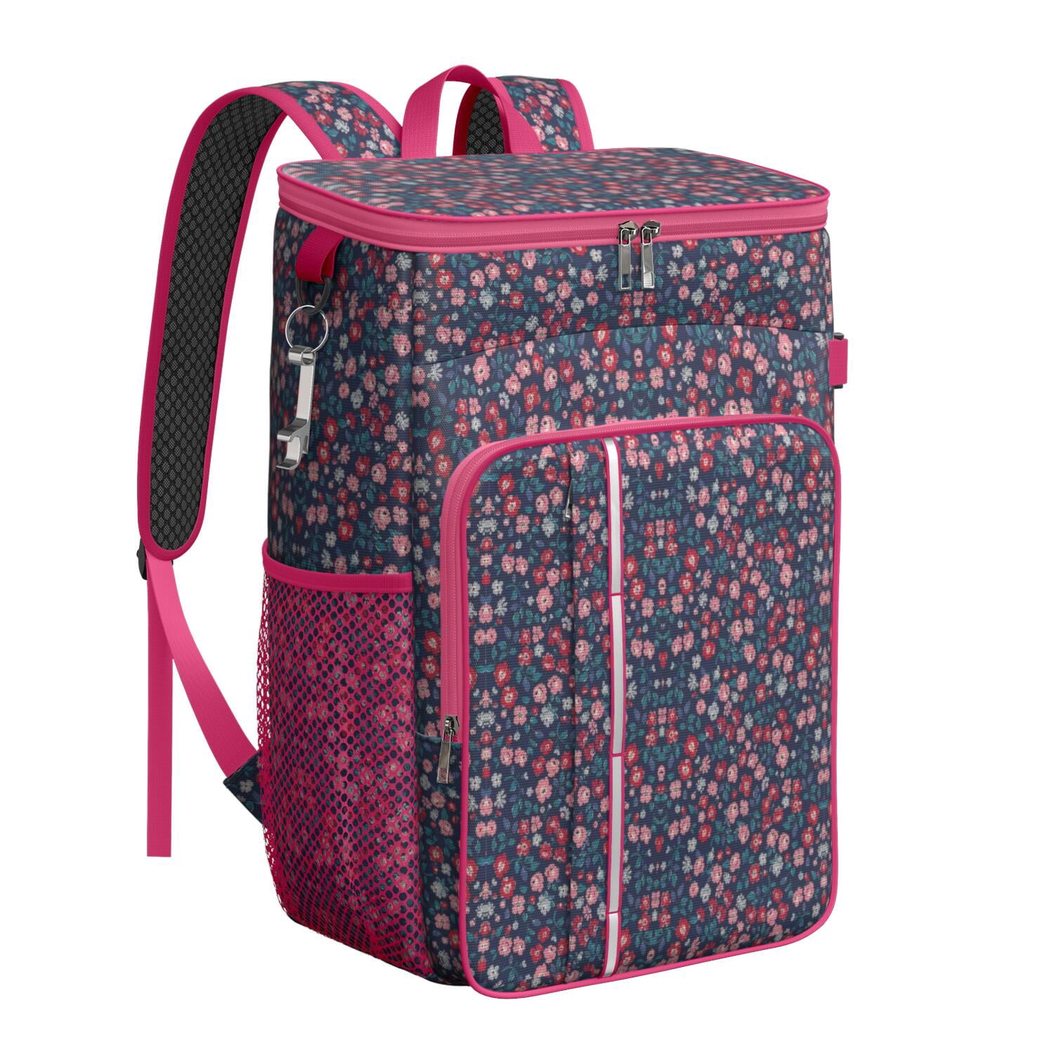 Travel Cooler Bag - Pioneer Flower Camping Beer Cooler Backpack with Bottle Opener- Waterproof Insulated Picnic Backpacks - Cooler Bag for Beach