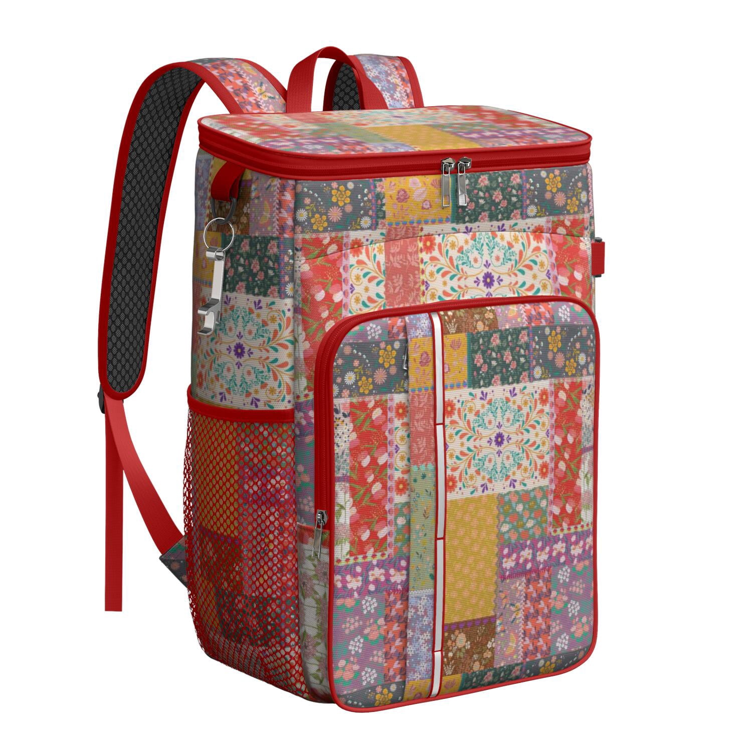 Travel Cooler Bag - Pioneer Flower Camping Beer Cooler Backpack with Bottle Opener- Waterproof Insulated Picnic Backpacks - Cooler Bag for Beach