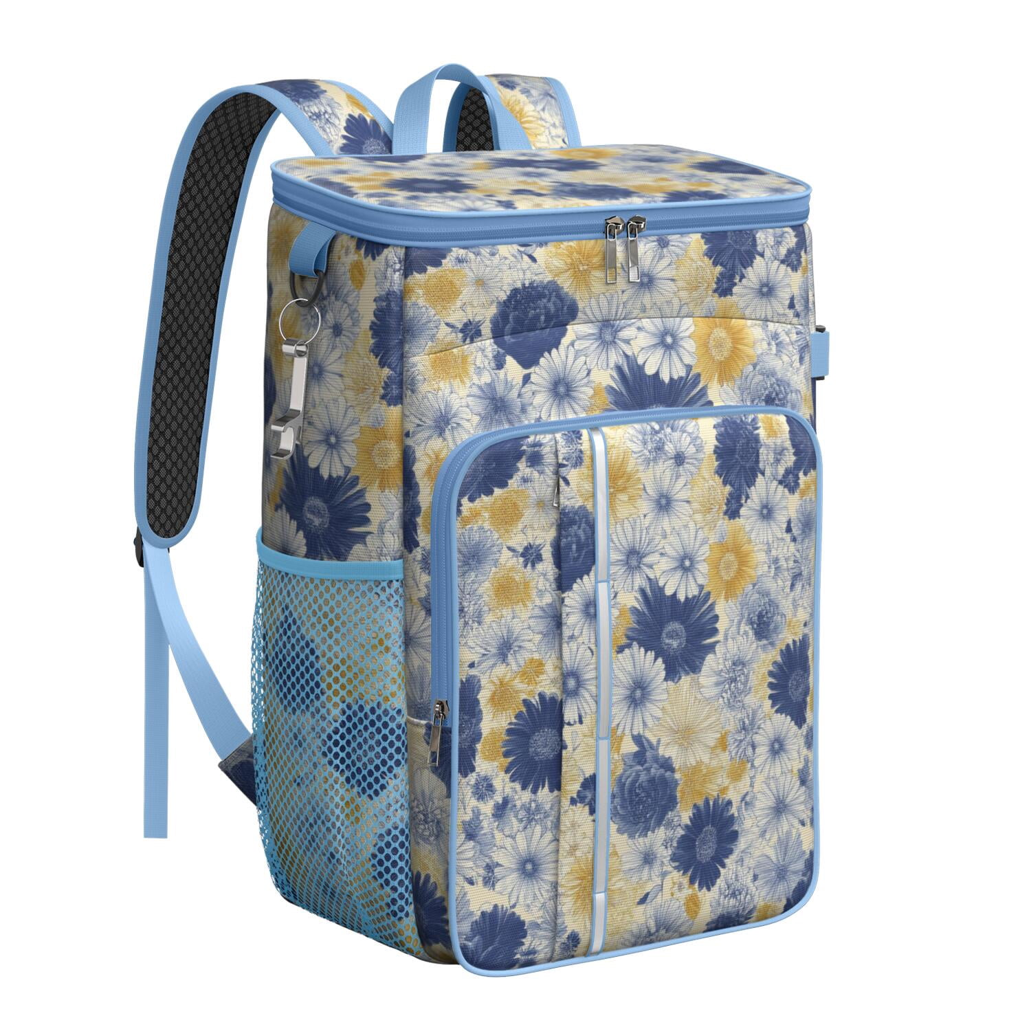 Travel Cooler Bag - Pioneer Flower Camping Beer Cooler Backpack with Bottle Opener- Waterproof Insulated Picnic Backpacks - Cooler Bag for Beach