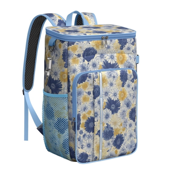 Travel Cooler Bag - Pioneer Flower Camping Beer Cooler Backpack with Bottle Opener- Waterproof Insulated Picnic Backpacks - Cooler Bag for Beach