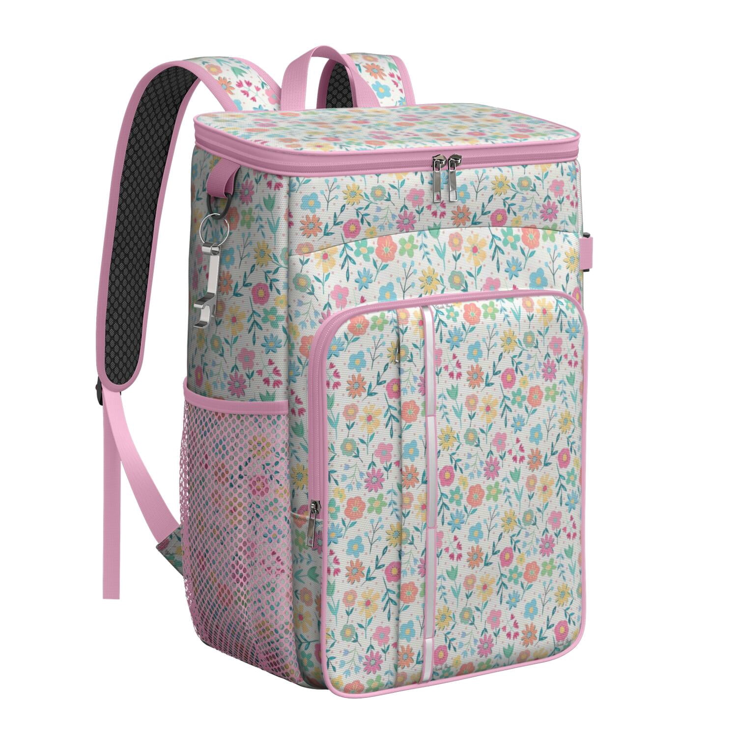 Travel Cooler Bag - Pioneer Flower Camping Beer Cooler Backpack with Bottle Opener- Waterproof Insulated Picnic Backpacks - Cooler Bag for Beach