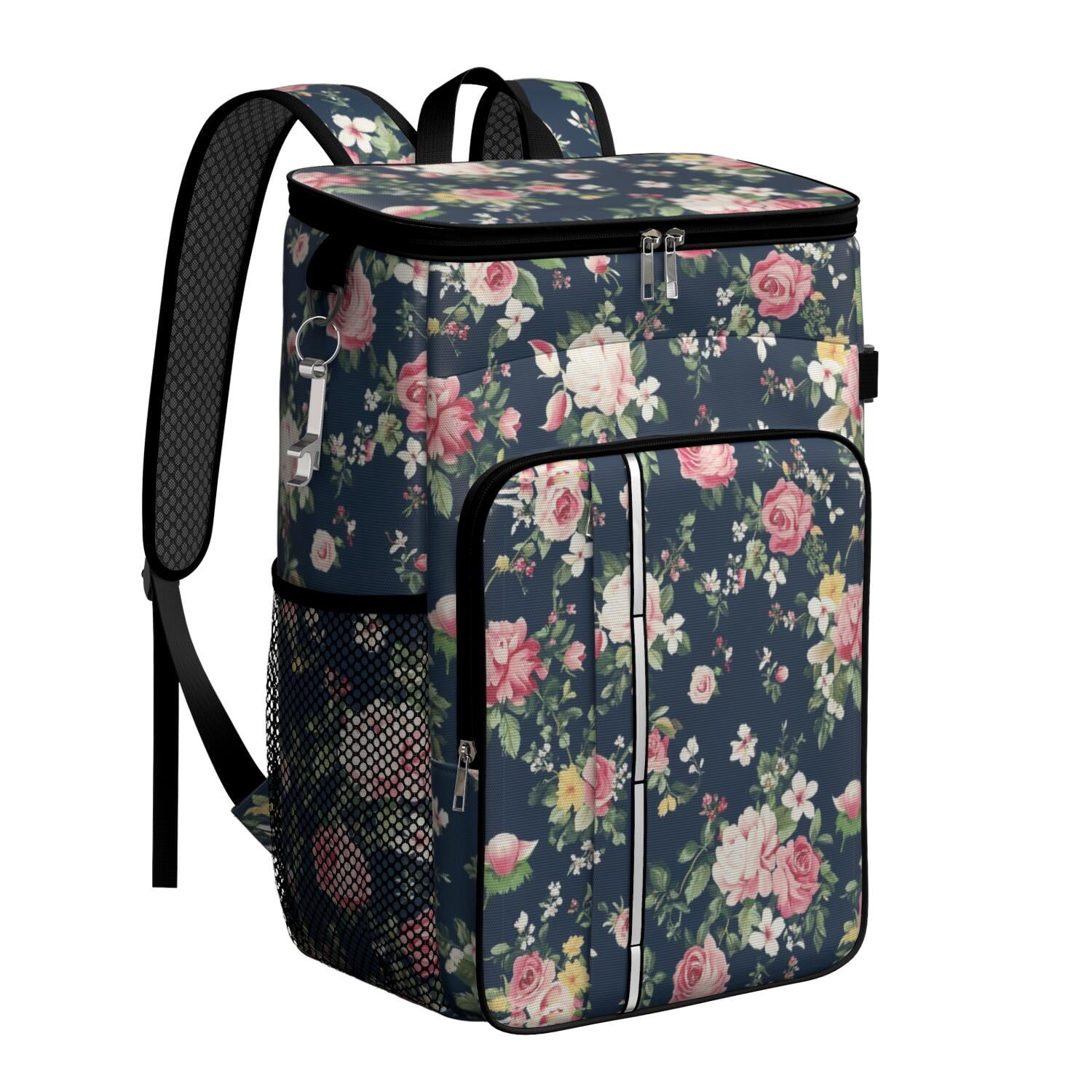 Travel Cooler Bag - Pioneer Flower Camping Beer Cooler Backpack with Bottle Opener- Waterproof Insulated Picnic Backpacks - Cooler Bag for Beach