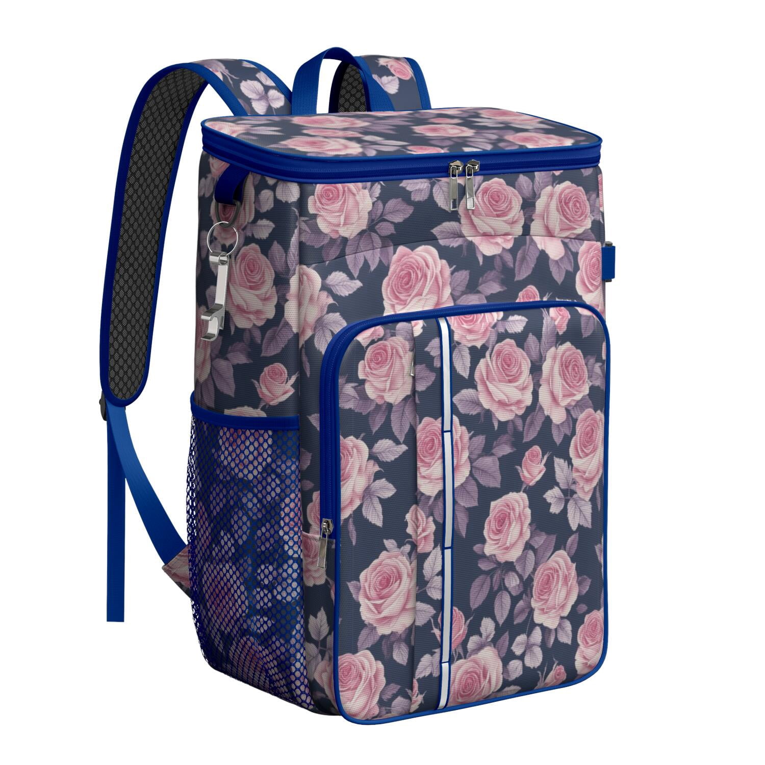 Travel Cooler Bag - Pioneer Flower Camping Beer Cooler Backpack with Bottle Opener- Waterproof Insulated Picnic Backpacks - Cooler Bag for Beach