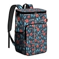 thumbnail image 1 of Travel Cooler Bag - Pioneer Flower Floral Print Pattern Camping Beer Cooler Backpack with Bottle Opener- Waterproof Insulated Picnic Backpacks - Cooler Bag for Beach, 1 of 6