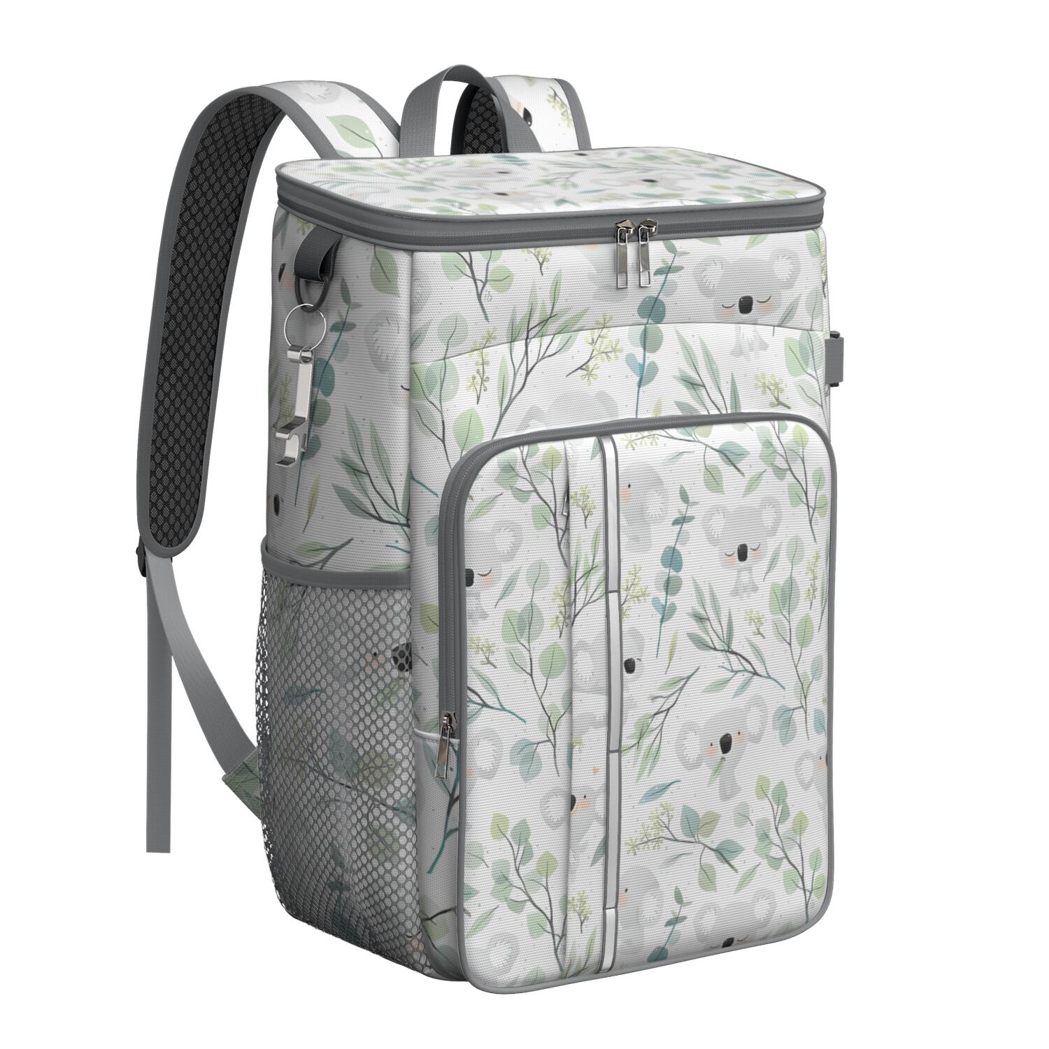Travel Cooler Bag - Pioneer Flower Floral Print Pattern Camping Beer Cooler Backpack with Bottle Opener- Waterproof Insulated Picnic Backpacks - Cooler Bag for Beach