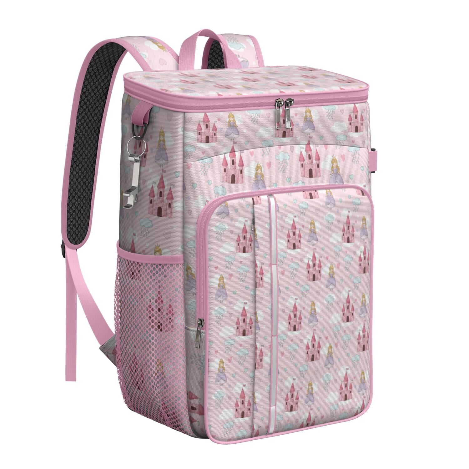 Travel Cooler Bag - Princess Castle Cloud Pattern Camping Beer Cooler Backpack with Bottle Opener- Waterproof Insulated Picnic Backpacks - Cooler Bag for Beach