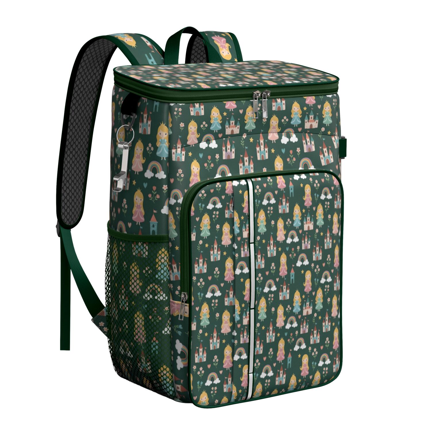 Travel Cooler Bag - Princess Castle Star Pattern Camping Beer Cooler Backpack with Bottle Opener- Waterproof Insulated Picnic Backpacks - Cooler Bag for Beach