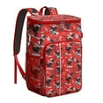 thumbnail image 1 of Travel Cooler Bag - Red Cartoon Dinosaurs Skiing Pattern Camping Beer Cooler Backpack with Bottle Opener- Waterproof Insulated Picnic Backpacks - Cooler Bag for Beach, 1 of 6