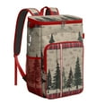 thumbnail image 1 of Travel Cooler Bag - Red and Green Christmas Pattern Camping Beer Cooler Backpack with Bottle Opener- Waterproof Insulated Picnic Backpacks - Cooler Bag for Beach, 1 of 6