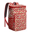 thumbnail image 1 of Travel Cooler Bag - Red Strawberry Plants Fruit Camping Beer Cooler Backpack with Bottle Opener- Waterproof Insulated Picnic Backpacks - Cooler Bag for Beach, 1 of 6