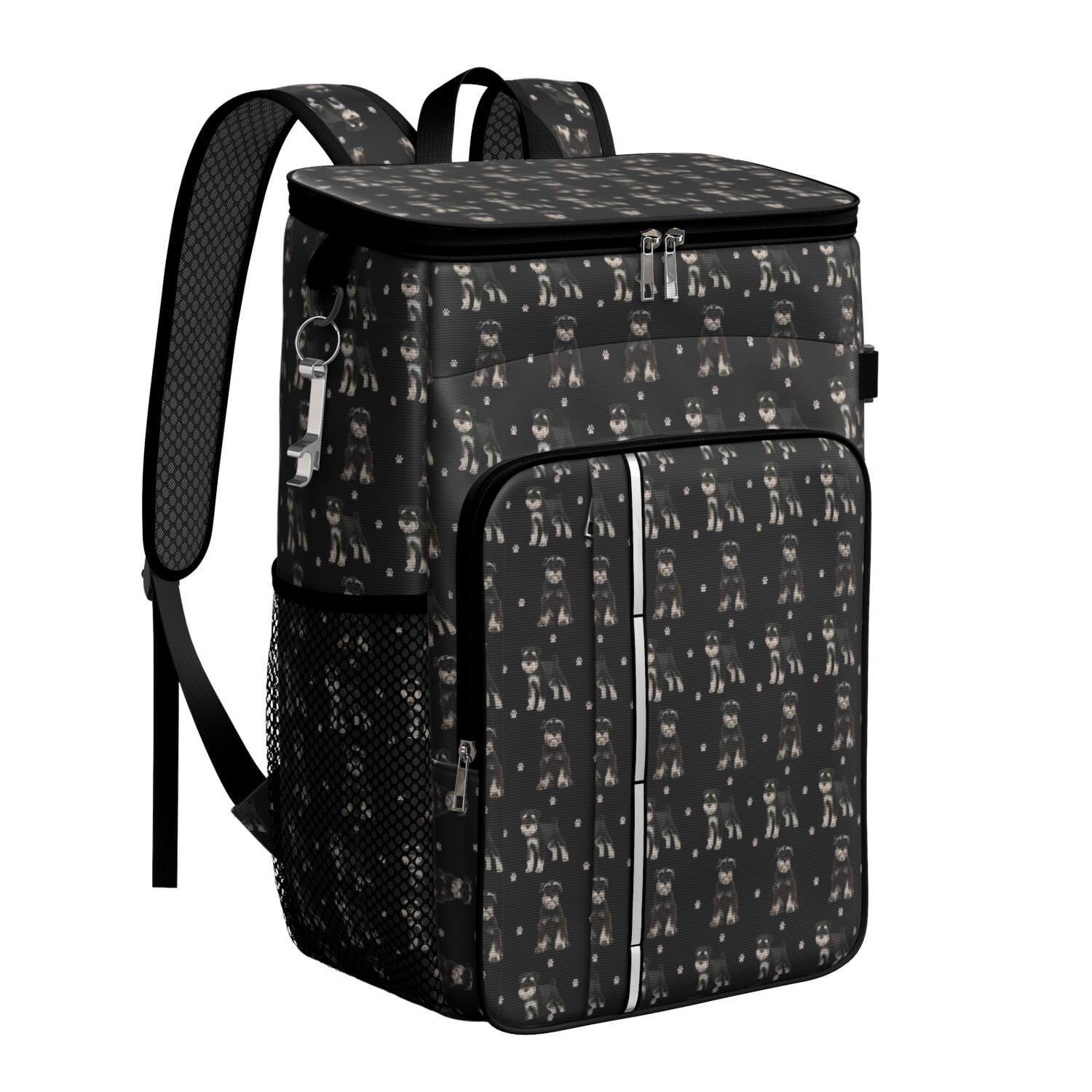 Travel Cooler Bag - Schnauzer Dog Camping Beer Cooler Backpack with Bottle Opener- Waterproof Insulated Picnic Backpacks - Cooler Bag for Beach