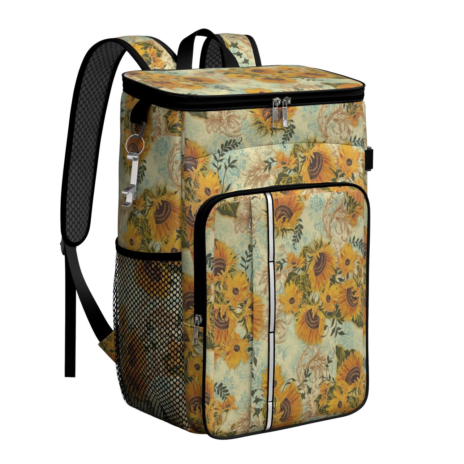 Travel Cooler Bag - Sunflower Camping Beer Cooler Backpack with Bottle Opener- Waterproof Insulated Picnic Backpacks - Cooler Bag for Beach