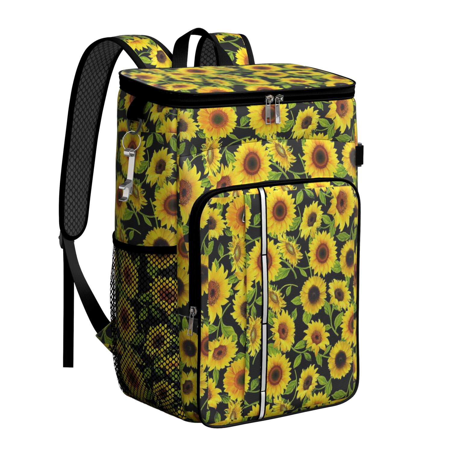 Travel Cooler Bag - Sunflower Camping Beer Cooler Backpack with Bottle Opener- Waterproof Insulated Picnic Backpacks - Cooler Bag for Beach