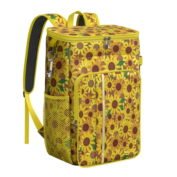Travel Cooler Bag - Sunflower Camping Beer Cooler Backpack with Bottle Opener- Waterproof Insulated Picnic Backpacks - Cooler Bag for Beach
