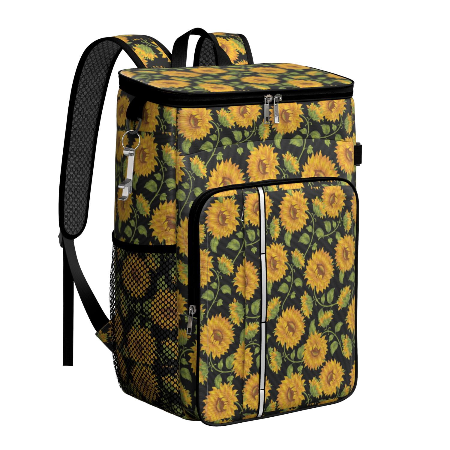 Travel Cooler Bag - Sunflower Camping Beer Cooler Backpack with Bottle Opener- Waterproof Insulated Picnic Backpacks - Cooler Bag for Beach