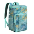 thumbnail image 1 of Travel Cooler Bag - Teal Gold Marble Camping Beer Cooler Backpack with Bottle Opener- Waterproof Insulated Picnic Backpacks - Cooler Bag for Beach, 1 of 6