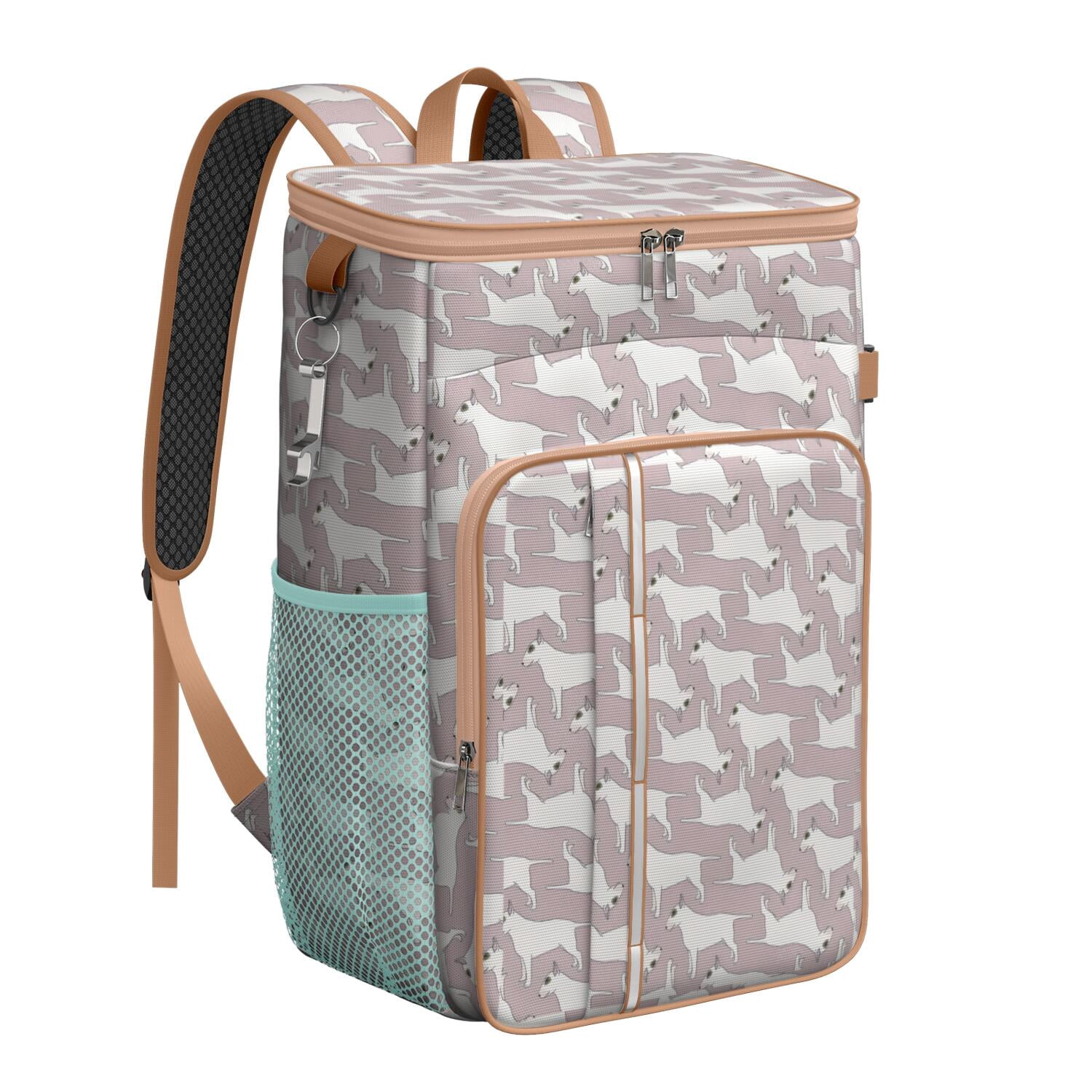 Travel Cooler Bag - Vintage Bull Terrier Camping Beer Cooler Backpack with Bottle Opener- Waterproof Insulated Picnic Backpacks - Cooler Bag for Beach