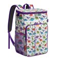 thumbnail image 1 of Travel Cooler Bag - White Cartoon Dinosaurs Stars Pattern Camping Beer Cooler Backpack with Bottle Opener- Waterproof Insulated Picnic Backpacks - Cooler Bag for Beach, 1 of 6