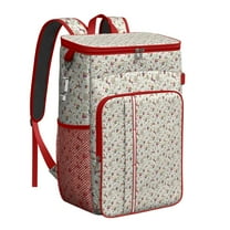 Travel Cooler Bag - White Christmas Star and Gift Pattern Camping Beer Cooler Backpack with Bottle Opener- Waterproof Insulated Picnic Backpacks - Cooler Bag for Beach