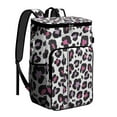 thumbnail image 1 of Travel Cooler Bag - White and Pink Of Leopard Print Camping Beer Cooler Backpack with Bottle Opener- Waterproof Insulated Picnic Backpacks - Cooler Bag for Beach, 1 of 6