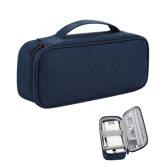 Travel Cord Organizer Bag, Electronic Organizer Travel Case with Adjustable Dividers, Large Cable Organizer for Cords Chargers Phone USBs Power Bank, Portable Pouch for Hard Drive, Navy