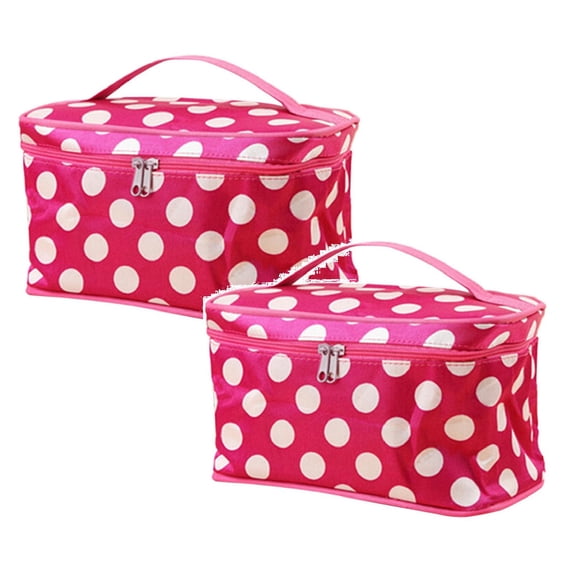 Travel Cosmetic Bag, Lightweight Polyester Makeup Pouch with Inner Mesh Pocket, Portable Toiletry Organizer for Toiletries and Brushes